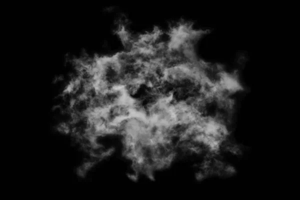 Textured Cloud Isolated Black Background — Stock Photo, Image