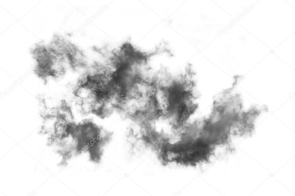 Textured Smoke,Abstract black,isolated on white background