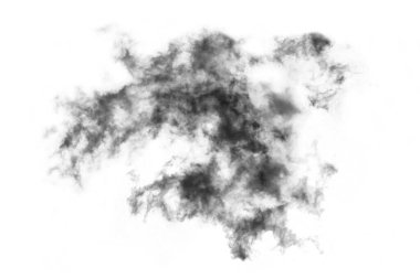 Dokulu Duman, soyut siyah, beyaz arkaplanda izole