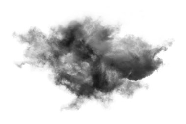 Dokulu Duman, soyut siyah, beyaz arkaplanda izole