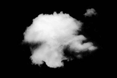 Dokulu bulut, soyut siyah, siyah arkaplanda izole.