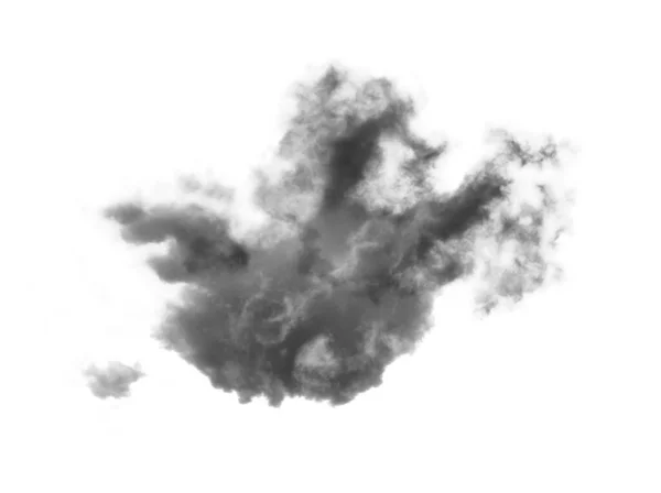 Textured Smoke Abstract Zwart Geïsoleerd Witte Achtergrond — Stockfoto