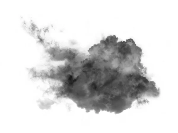 Textured Smoke Abstract Zwart Geïsoleerd Witte Achtergrond — Stockfoto