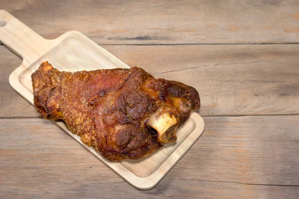 Fried Pork Leg Cooked Chopping Block — Stock Photo, Image