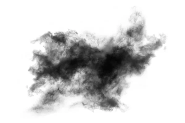 Humo Texturizado Negro Abstracto Aislado Sobre Fondo Blanco — Foto de Stock