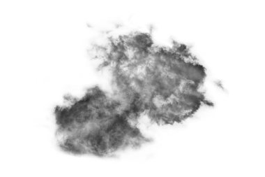 Dokulu Duman, soyut siyah, beyaz arkaplanda izole