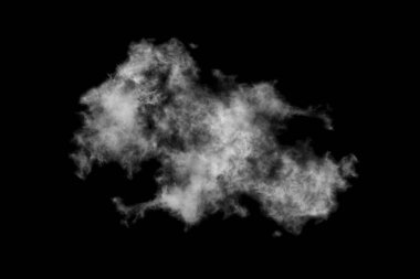 Dokulu bulut, soyut siyah, siyah arkaplanda izole.