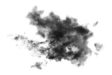 Dokulu Duman, soyut siyah, beyaz arkaplanda izole