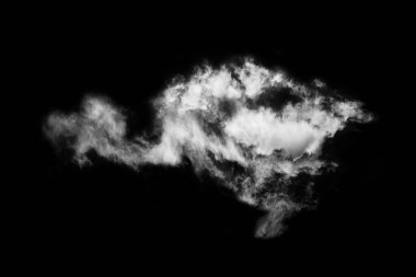 Dokulu bulut, soyut siyah, siyah arkaplanda izole.