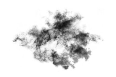 Dokulu Duman, soyut siyah, beyaz arkaplanda izole