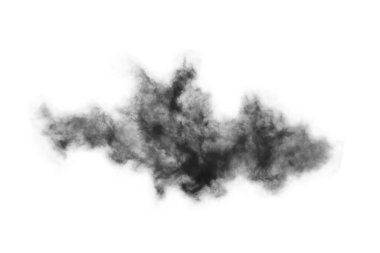 Dokulu Duman, soyut siyah, beyaz arkaplanda izole