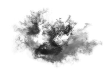 Dokulu Duman, soyut siyah, beyaz arkaplanda izole