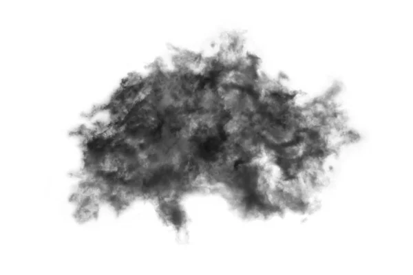 Textured Smoke Abstract Black Isolated White Background — Stock Photo, Image