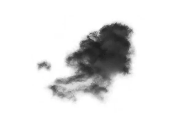 Textured Smoke Abstrait Noir Isolé Sur Fond Blanc — Photo