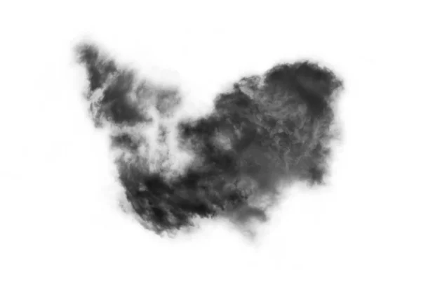 Textured Smoke Abstrait Noir Isolé Sur Fond Blanc — Photo