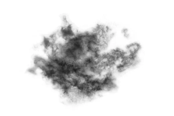 Textured Smoke Abstract Zwart Geïsoleerd Witte Achtergrond — Stockfoto