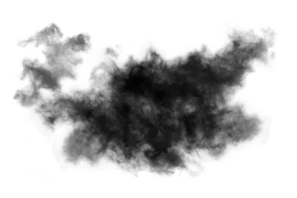 Textured Smoke Abstrait Noir Isolé Sur Fond Blanc — Photo