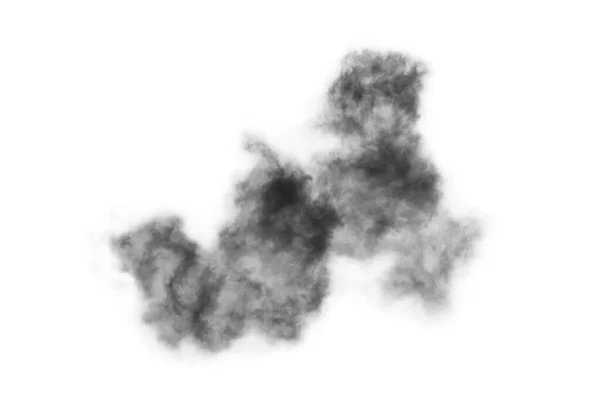 Teksturowany Dym Abstrakcyjny Czarny Izolowany Białym Tle — Zdjęcie stockowe