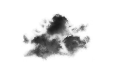 Dokulu Duman, soyut siyah, beyaz arkaplanda izole