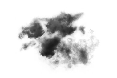 Dokulu Duman, soyut siyah, beyaz arkaplanda izole