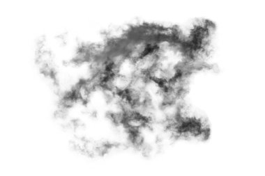 Dokulu Duman, soyut siyah, beyaz arkaplanda izole