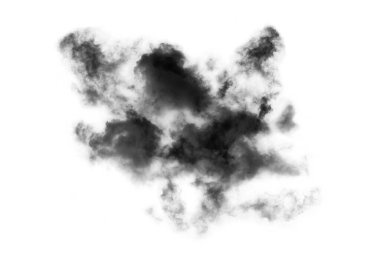 Dokulu Duman, soyut siyah, beyaz arkaplanda izole