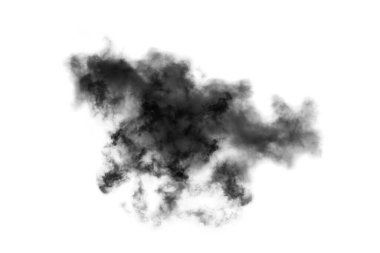 Dokulu Duman, soyut siyah, beyaz arkaplanda izole