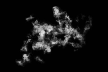 Dokulu bulut, soyut siyah, siyah arkaplanda izole.