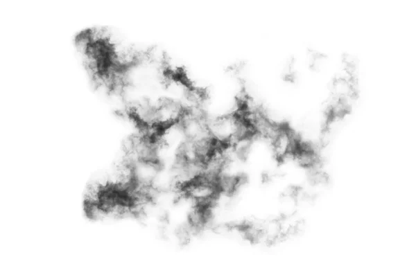 Textured Smoke Abstract Black Isolated White Background — Stock Photo, Image