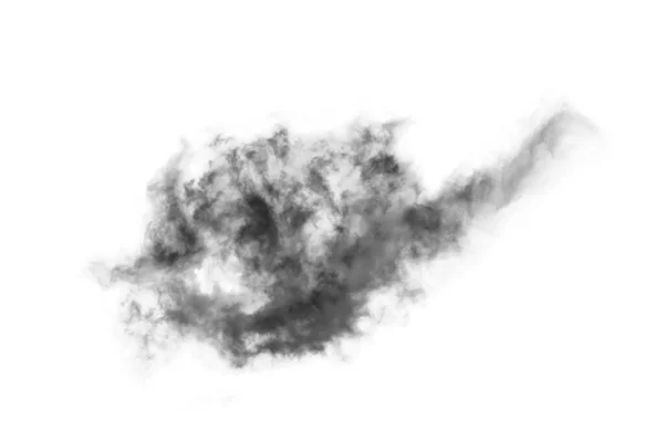 Textured Smoke Abstrait Noir Isolé Sur Fond Blanc — Photo