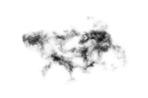 Textured Smoke Abstrait Noir Isolé Sur Fond Blanc — Photo