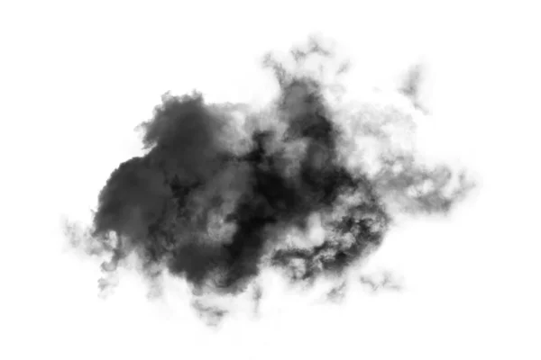 Textured Smoke Abstract Zwart Geïsoleerd Witte Achtergrond — Stockfoto