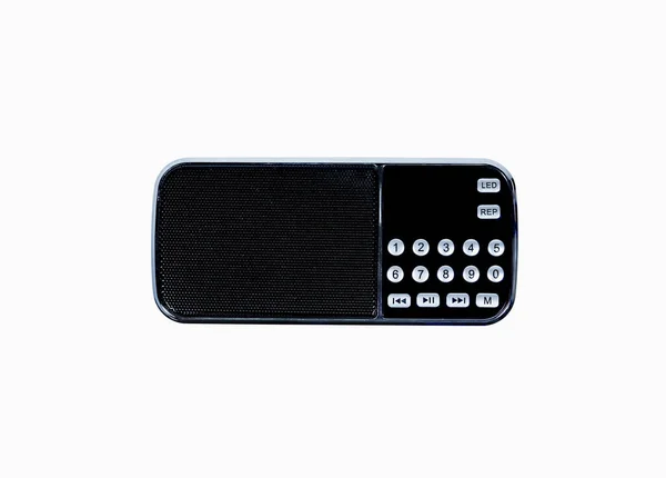 Schwarzer Bluetooth Lautsprecher Isoliert Auf Weißem Hintergrund Clipping Pfad — Stockfoto