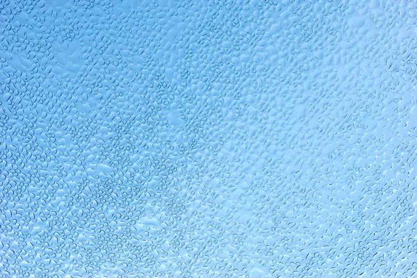 Vízcseppek Kék Hátterű Üvegen — Stock Fotó