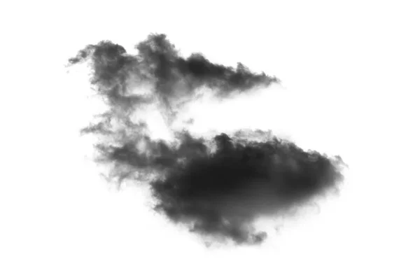 Textured Smoke Abstrait Noir Isolé Sur Fond Blanc — Photo