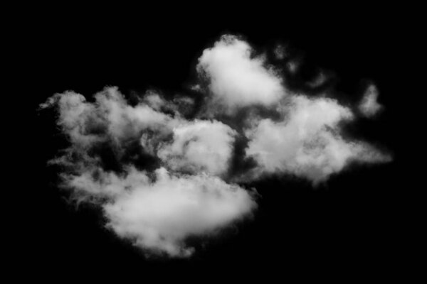 Textured cloud,Abstract black,isolated on black background