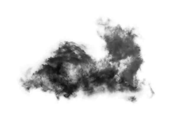 Textured Smoke Abstrait Noir Isolé Sur Fond Blanc — Photo