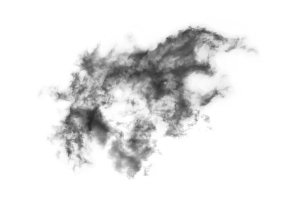 Textured Smoke Abstrait Noir Isolé Sur Fond Blanc — Photo