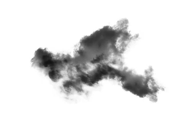 Textured Smoke Abstrait Noir Isolé Sur Fond Blanc — Photo