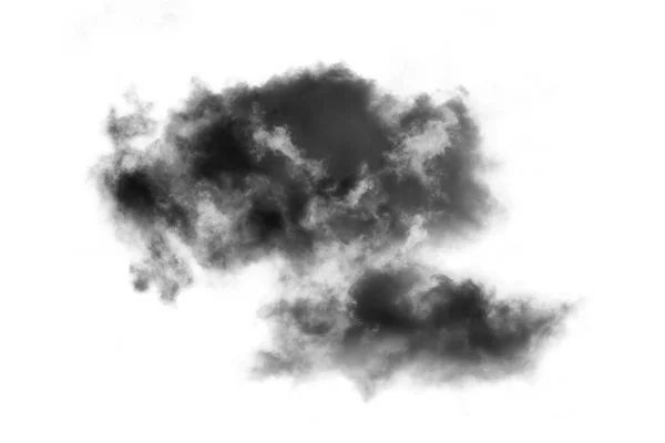 Cloud Isolerad Vit Bakgrund Textured Smoke Brush Moln Abstrakt Svart — Stockfoto