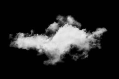 Siyah arkaplanda izole bulutlar, desenli duman, fırça bulutları, soyut siyah