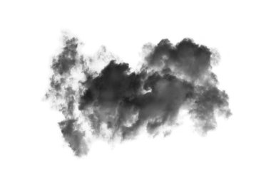 Beyaz arka planda izole edilmiş bulut, desenli duman, fırça bulutları, soyut siyah bulutlar