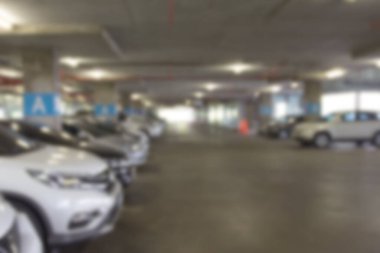 Otoparkın içi bulanık arka plan, soyut bulanık