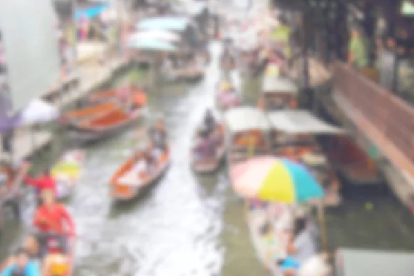 Damnoen Saduak Floating Market Blur Background Illustration Abstract Blurred Image — Stock Photo, Image