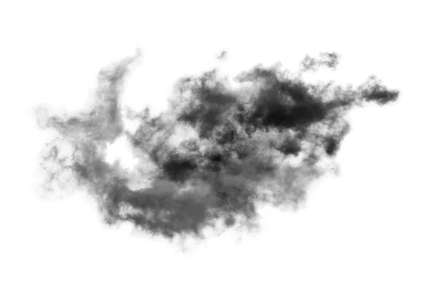 Nuvem Isolada Sobre Fundo Branco Fumaça Texturizada Nuvens Escova Preto — Fotografia de Stock