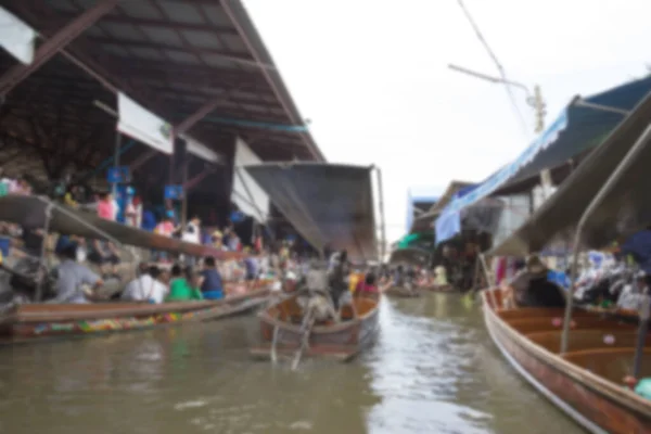 Damnoen Saduak Floating Market blur background of Illustration,Abstract Blurred Image