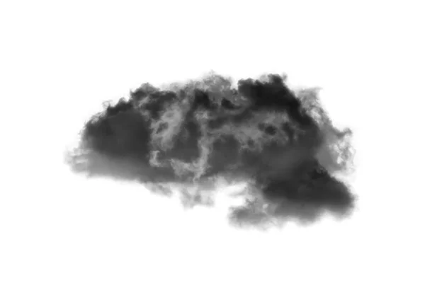 Nube Aislada Sobre Fondo Blanco Humo Texturizado Nubes Pincel Negro — Foto de Stock