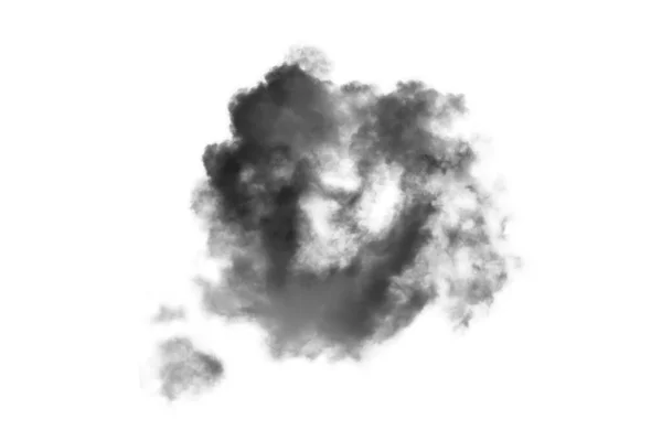 Nube Aislada Sobre Fondo Blanco Humo Texturizado Nubes Pincel Negro — Foto de Stock