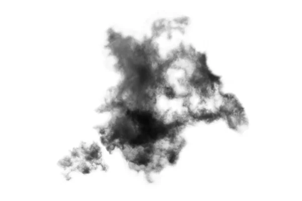 Nube Aislada Sobre Fondo Blanco Humo Texturizado Nubes Pincel Negro —  Fotos de Stock
