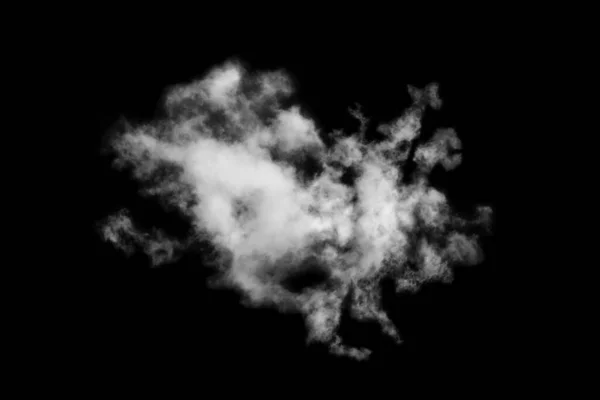 Nube Aislada Sobre Fondo Negro Humo Texturizado Nubes Pincel Negro — Foto de Stock